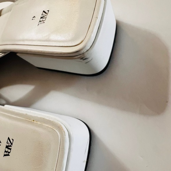 Zara Cream Block Heel Sandals - Picture 4 of 5